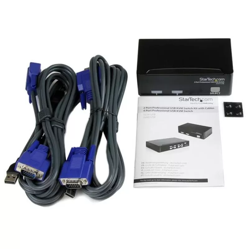 StarTech.com 2 prievadų profesionalus USB KVM jungiklio rinkinys su kabeliais