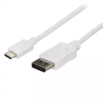 StarTech.com 1,8 m USB-C į DisplayPort 1.2 kabelis 4K 60Hz - USB-C į DisplayPort adapterio kabelis HBR2 - USB-C DP Alt Mode į DP monitoriaus vaizdo kabelis - veikia su Thunderbolt 3 - Baltas