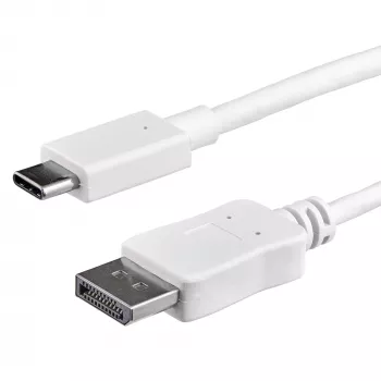 StarTech.com 1 m USB-C į DisplayPort 1.2 kabelis 4K 60 Hz – USB-C į DisplayPort adapterio kabelis HBR2 – USB Type-C DP Alt Mode į DP monitoriaus vaizdo kabelis – veikia su Thunderbolt 3 – baltas