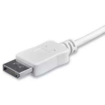StarTech.com 1 m USB-C į DisplayPort 1.2 kabelis 4K 60 Hz – USB-C į DisplayPort adapterio kabelis HBR2 – USB Type-C DP Alt Mode į DP monitoriaus vaizdo kabelis – veikia su Thunderbolt 3 – baltas