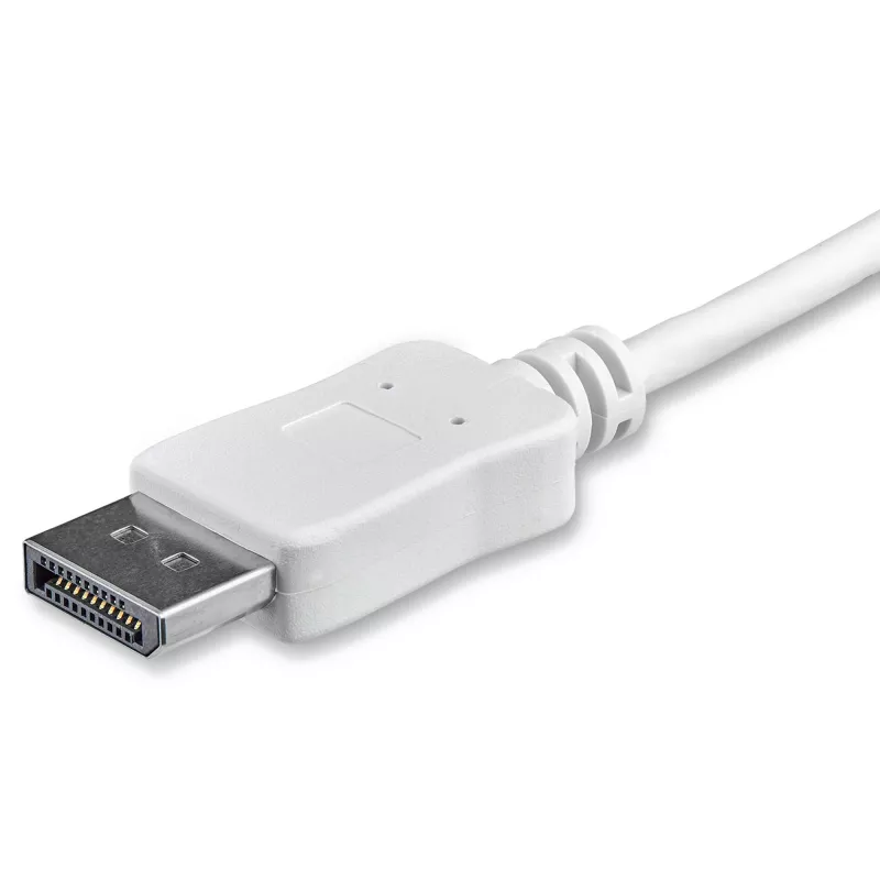 StarTech.com 1 m USB-C į DisplayPort 1.2 kabelis 4K 60 Hz – USB-C į DisplayPort adapterio kabelis HBR2 – USB Type-C DP Alt Mode į DP monitoriaus vaizdo kabelis – veikia su Thunderbolt 3 – baltas