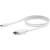 StarTech.com 1 m USB-C į DisplayPort 1.2 kabelis 4K 60 Hz – USB-C į DisplayPort adapterio kabelis HBR2 – USB Type-C DP Alt Mode į DP monitoriaus vaizdo kabelis – veikia su Thunderbolt 3 – baltas
