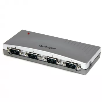 StarTech.com 4 prievadų USB–RS232 nuosekliojo DB9 adapterio šakotuvas, USB, nuoseklusis, sidabrinis, plastikinis, CE, FCC, RoHS, 1 W