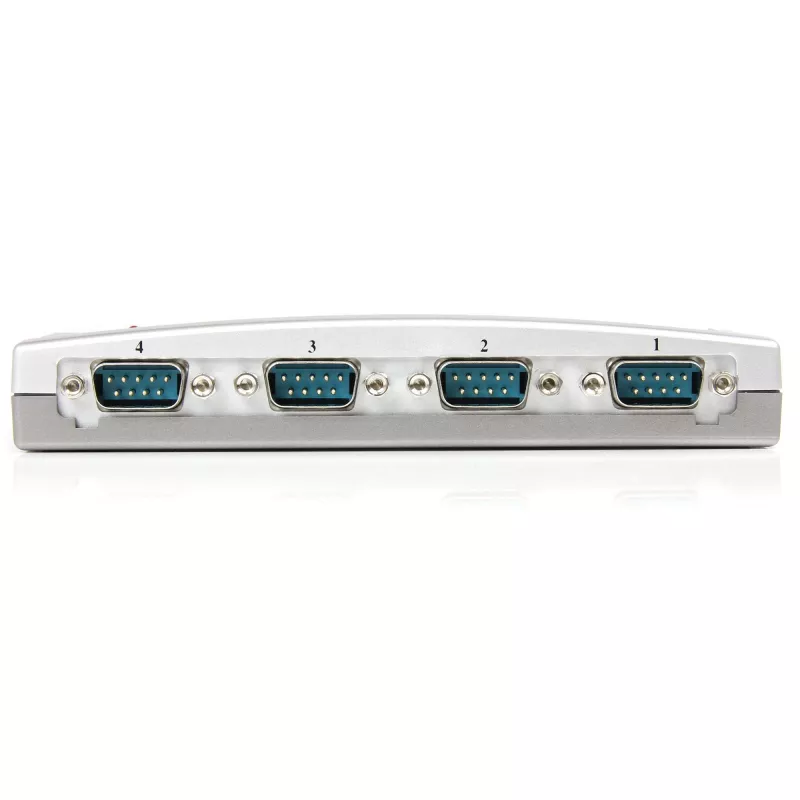 StarTech.com 4 prievadų USB–RS232 nuosekliojo DB9 adapterio šakotuvas, USB, nuoseklusis, sidabrinis, plastikinis, CE, FCC, RoHS, 1 W