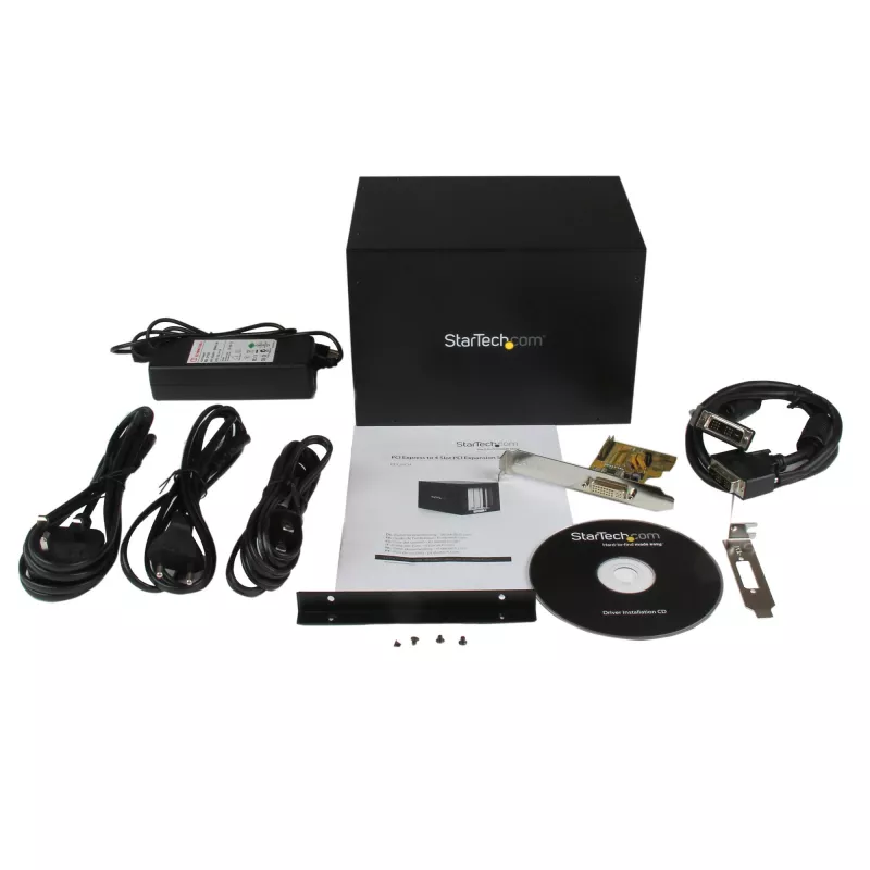 StarTech.com PCI Express į 4 lizdų PCI išplėtimo sistemą, juoda, CE, FCC, RoHS, 12 V, 3 A, 0 - 55 °C, -40 - 75 °C