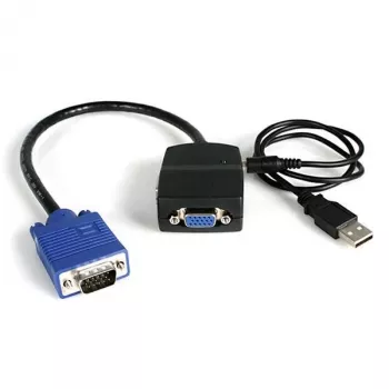 StarTech.com 2 prievadų VGA vaizdo skirstytuvas - maitinamas per USB, VGA, 2x VGA, 2048 x 1536 pikseliai, juoda, plastikas, 61 m