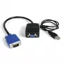StarTech.com 2 prievadų VGA vaizdo skirstytuvas - maitinamas per USB, VGA, 2x VGA, 2048 x 1536 pikseliai, juoda, plastikas, 61 m
