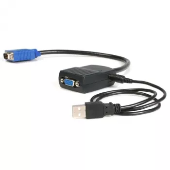 StarTech.com 2 prievadų VGA vaizdo skirstytuvas - maitinamas per USB, VGA, 2x VGA, 2048 x 1536 pikseliai, juoda, plastikas, 61 m