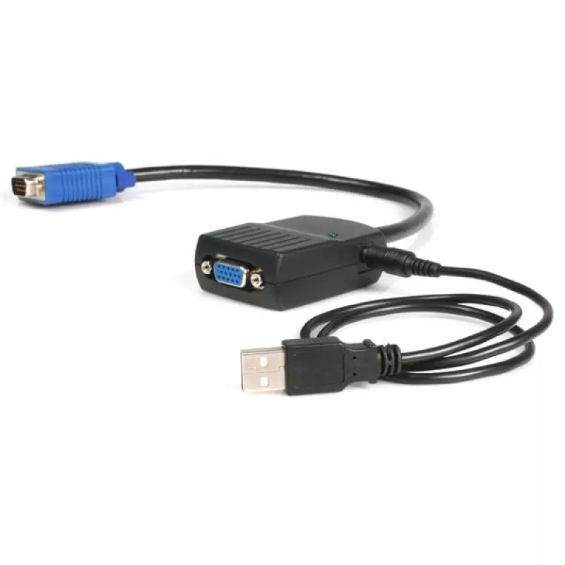 StarTech.com 2 prievadų VGA vaizdo skirstytuvas - maitinamas per USB, VGA, 2x VGA, 2048 x 1536 pikseliai, juoda, plastikas, 61 m