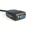 StarTech.com 2 prievadų VGA vaizdo skirstytuvas - maitinamas per USB, VGA, 2x VGA, 2048 x 1536 pikseliai, juoda, plastikas, 61 m