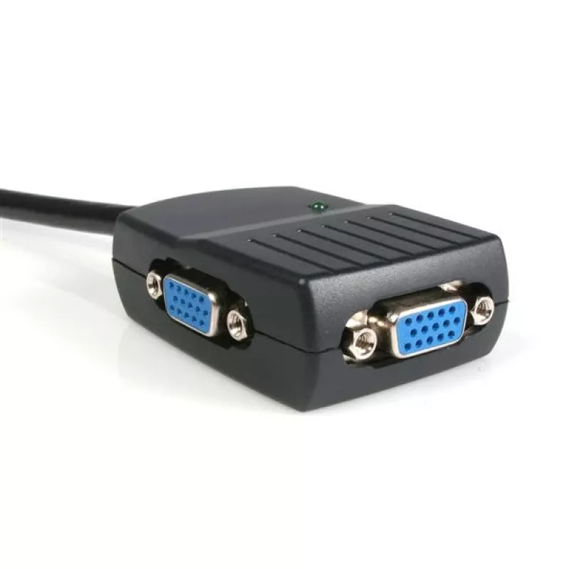StarTech.com 2 prievadų VGA vaizdo skirstytuvas - maitinamas per USB, VGA, 2x VGA, 2048 x 1536 pikseliai, juoda, plastikas, 61 m