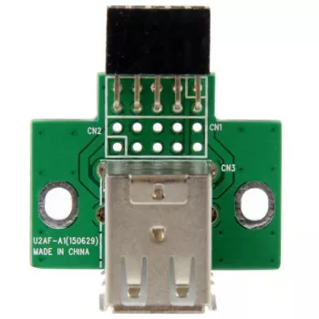 StarTech.com 2 prievadų USB pagrindinės plokštės jungties adapteris, IDC, USB 2.0, juoda, žalia, nerūdijantis plienas, 20 mm, 125 mm, 230 mm