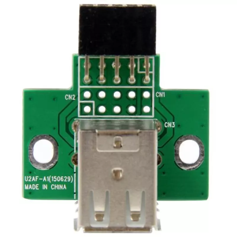 StarTech.com 2 prievadų USB pagrindinės plokštės jungties adapteris, IDC, USB 2.0, juoda, žalia, nerūdijantis plienas, 20 mm, 125 mm, 230 mm