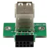 StarTech.com 2 prievadų USB pagrindinės plokštės jungties adapteris, IDC, USB 2.0, juoda, žalia, nerūdijantis plienas, 20 mm, 125 mm, 230 mm