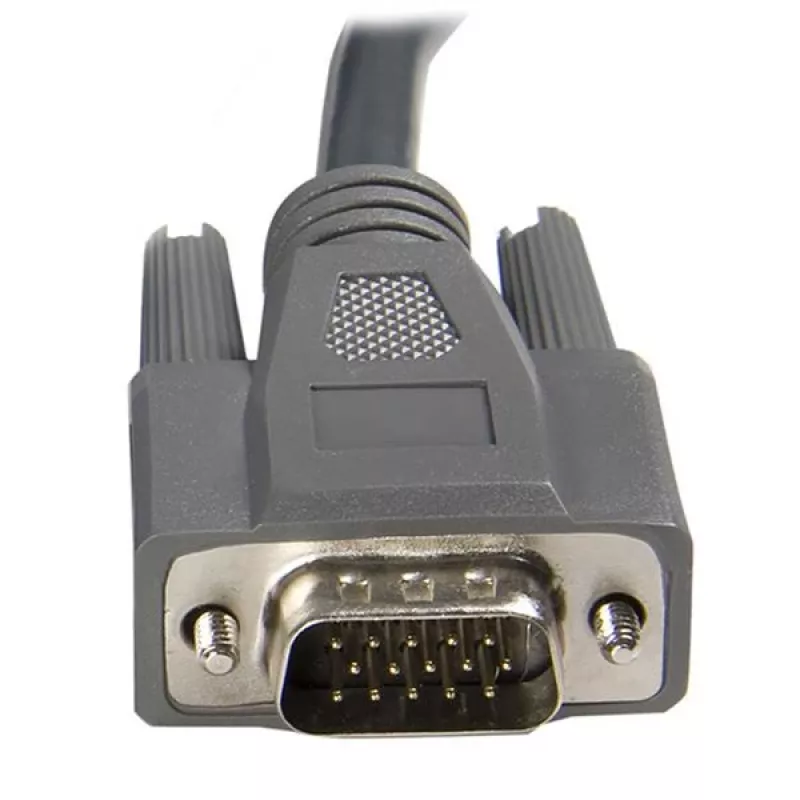 StarTech.com 1,8 m itin plonas USB VGA 2-in-1 KVM laidas, juodas, VGA, USB A + VGA, kištukas/kištukas, 189 g
