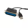 StarTech.com 10 pėdų USB į lygiagretų spausdintuvo adapterį - V/V, juodas, Centronics, USB Type-A, 30,5 m, Vyriškas/Vyriškas, CE, RoHS