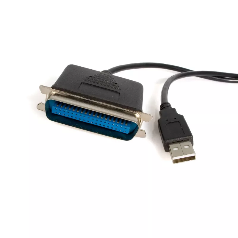 StarTech.com 10 pėdų USB į lygiagretų spausdintuvo adapterį - V/V, juodas, Centronics, USB Type-A, 30,5 m, Vyriškas/Vyriškas, CE, RoHS