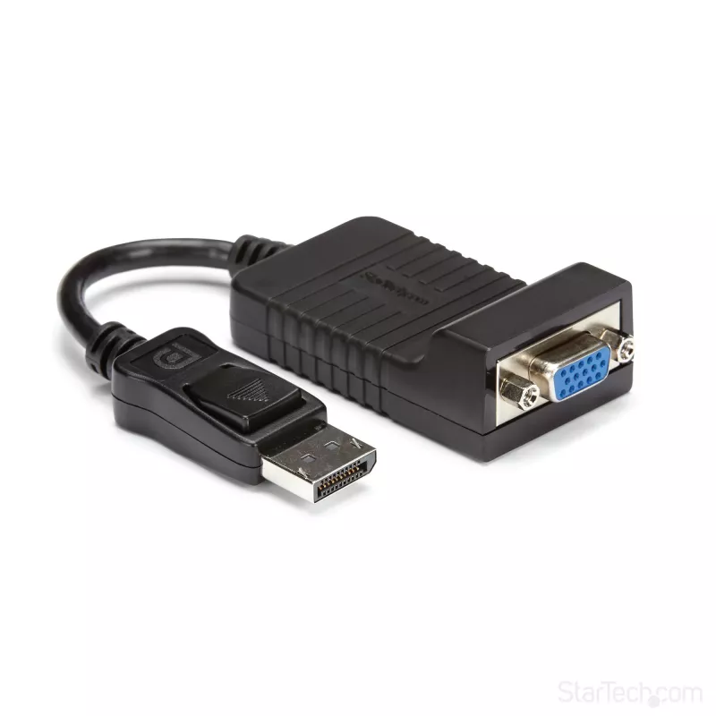StarTech.com DisplayPort į VGA adapteris - aktyvus DP į VGA keitiklis - 1080p vaizdo įrašas - Patvarus - DP/DP++ šaltinis į VGA monitoriaus kabelio adapterio raktas - DP 1.2 į VGA - Užfiksuojanti DP jungtis