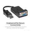 StarTech.com DisplayPort į VGA adapteris - aktyvus DP į VGA keitiklis - 1080p vaizdo įrašas - Patvarus - DP/DP++ šaltinis į VGA monitoriaus kabelio adapterio raktas - DP 1.2 į VGA - Užfiksuojanti DP jungtis