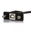 StarTech.com 1 pėdos ilgio montavimo skydelyje USB kabelis B į B – įvadinis/kištukinis, 0,3 m, USB B, USB B, USB 2.0, 0,48 Gbit/s, juodas