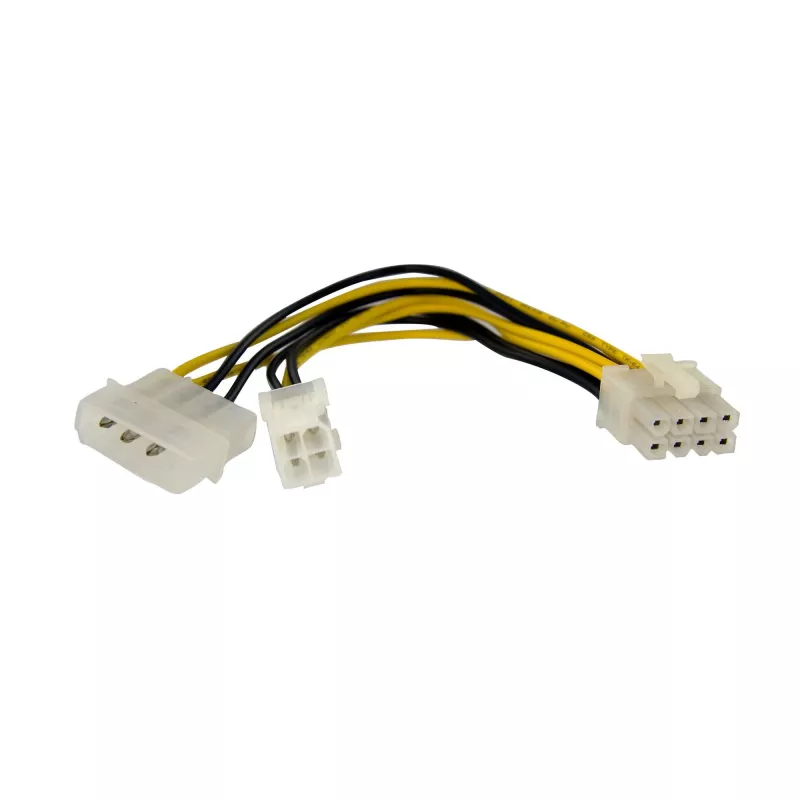 StarTech.com 6 colių 4 kontaktų į 8 kontaktų EPS maitinimo adapteris su LP4 - patinas/motina