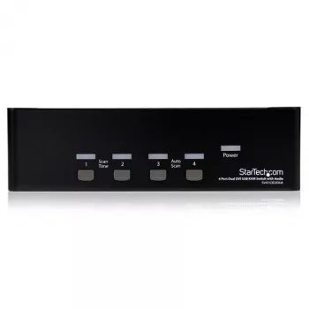StarTech.com 4 prievadų dviejų DVI USB KVM komutatorius su garso ir USB 2.0 šakotuvu