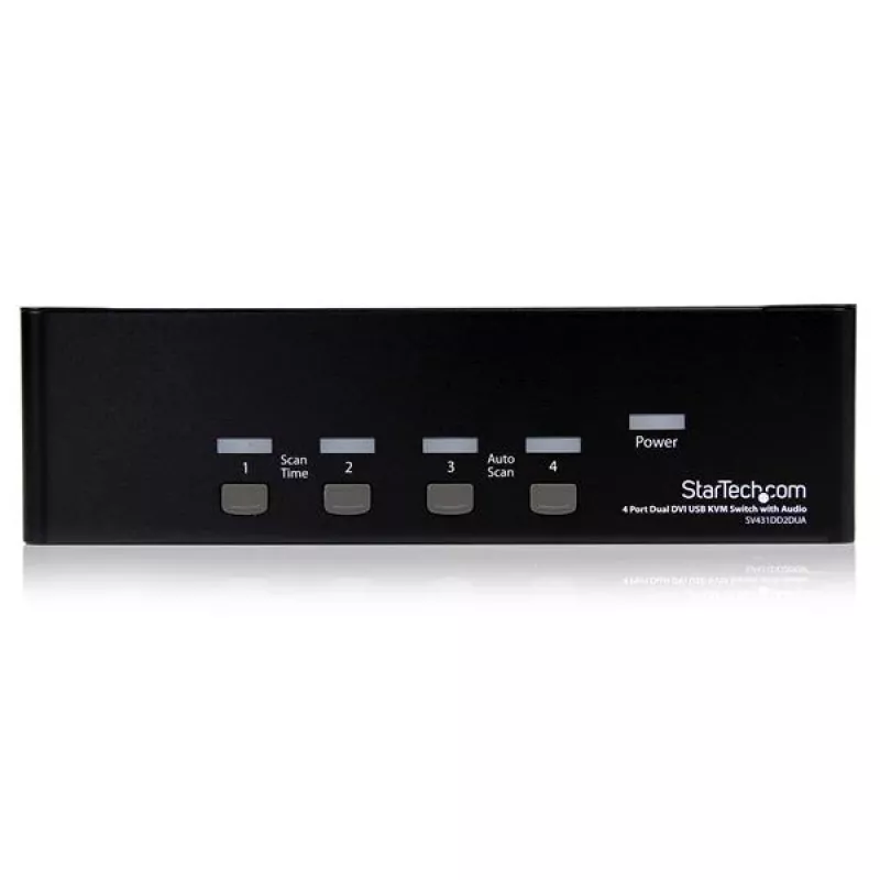 StarTech.com 4 prievadų dviejų DVI USB KVM komutatorius su garso ir USB 2.0 šakotuvu