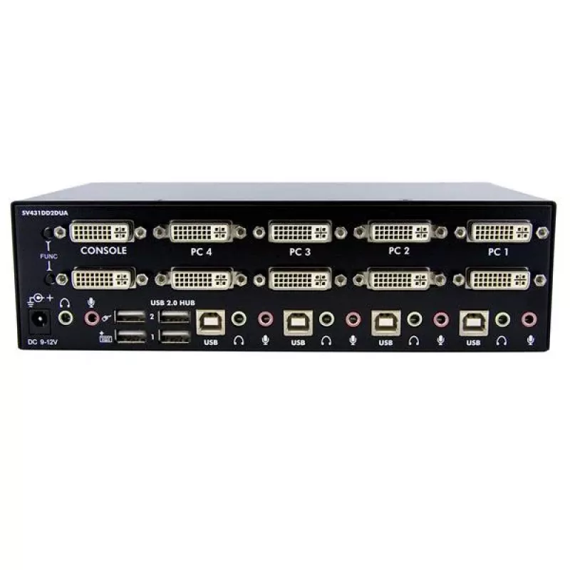 StarTech.com 4 prievadų dviejų DVI USB KVM komutatorius su garso ir USB 2.0 šakotuvu