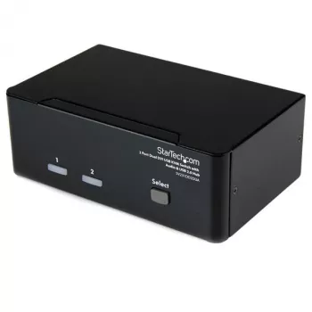 StarTech.com 2 prievadų dvigubas DVI USB KVM komutatorius su garso ir USB 2.0 šakotuvu