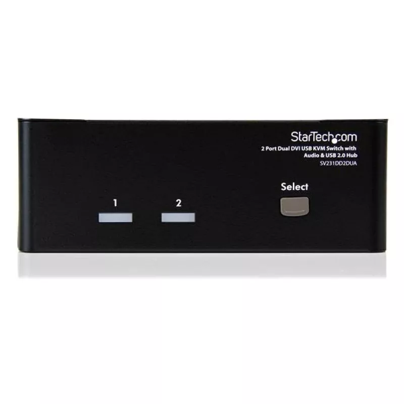 StarTech.com 2 prievadų dvigubas DVI USB KVM komutatorius su garso ir USB 2.0 šakotuvu