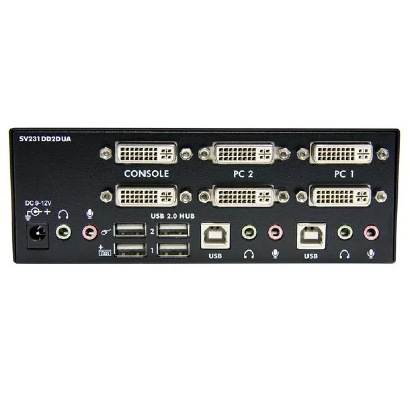 StarTech.com 2 prievadų dvigubas DVI USB KVM komutatorius su garso ir USB 2.0 šakotuvu