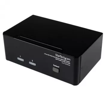 StarTech.com 2 prievadų DVI VGA dviejų monitorių KVM jungiklis USB su garso ir USB 2.0 šakotuvu