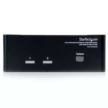 StarTech.com 2 prievadų DVI VGA dviejų monitorių KVM jungiklis USB su garso ir USB 2.0 šakotuvu