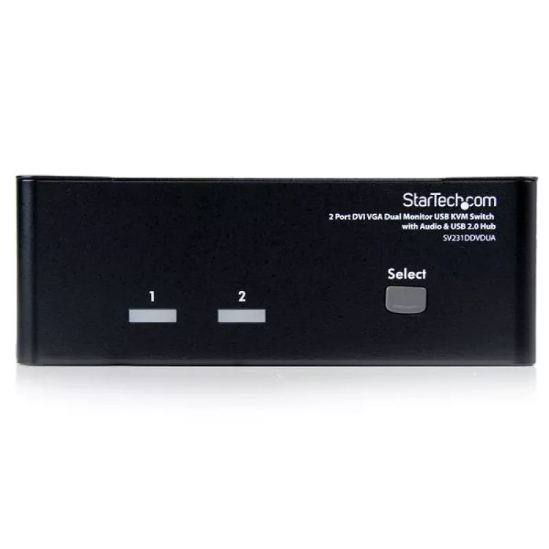 StarTech.com 2 prievadų DVI VGA dviejų monitorių KVM jungiklis USB su garso ir USB 2.0 šakotuvu