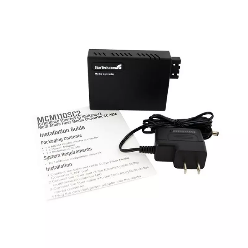 StarTech.com 10/100 kelių režimų šviesolaidinis Ethernet medijos keitiklis SC 2 km
