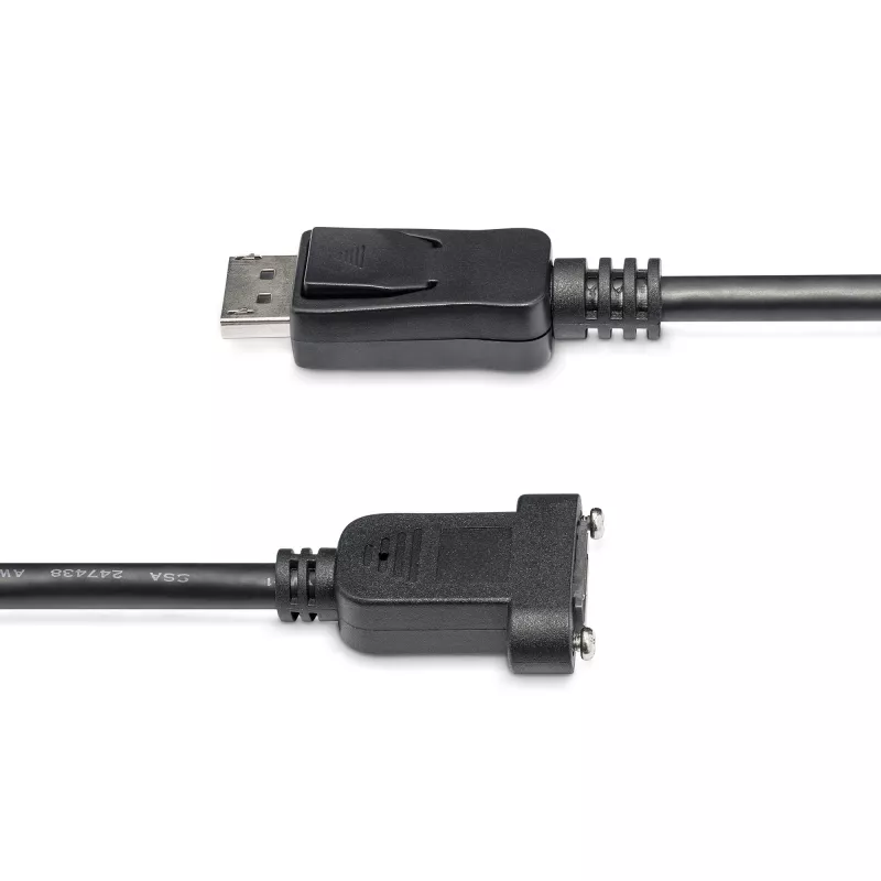 StarTech.com 3 pėdų (1 m) skydelyje montuojamas DisplayPort laidas – 4K x 2K – DisplayPort 1.2 ilginimo laidas iš kištuko į lizdą – DP vaizdo ilgintuvas su skydelyje montuojama DP jungtimi – DP monitoriaus laidas
