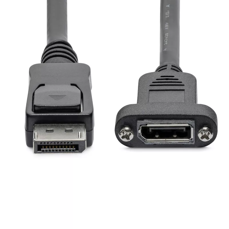 StarTech.com 3 pėdų (1 m) skydelyje montuojamas DisplayPort laidas – 4K x 2K – DisplayPort 1.2 ilginimo laidas iš kištuko į lizdą – DP vaizdo ilgintuvas su skydelyje montuojama DP jungtimi – DP monitoriaus laidas