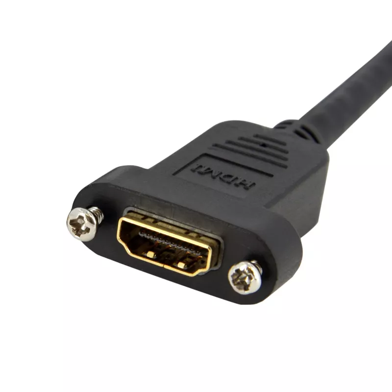 StarTech.com 3 pėdų HDMI patelės į kištuką adapteris, 4K didelės spartos skydinio montavimo HDMI laidas, 4K 30 Hz UHD HDMI, 10,2 Gbps pralaidumas, 4K HDMI patelė į HDMI kištuką, HDMI skydinio montavimo jungties laidas