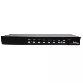 StarTech.com 8 prievadų montuojamas į stovą USB VGA KVM komutatorius su garsu (garso kabeliai pridedami)