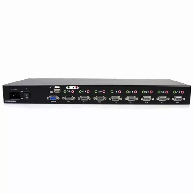 StarTech.com 8 prievadų montuojamas į stovą USB VGA KVM komutatorius su garsu (garso kabeliai pridedami)