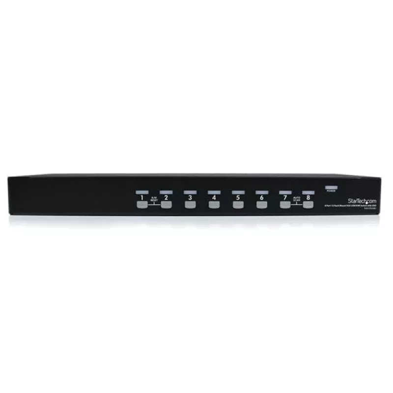 StarTech.com 8 prievadų 1U montuojamas USB KVM jungiklis su OSD, 1920 x 1440 pikselių, montavimas stelaže, 1U, juodas