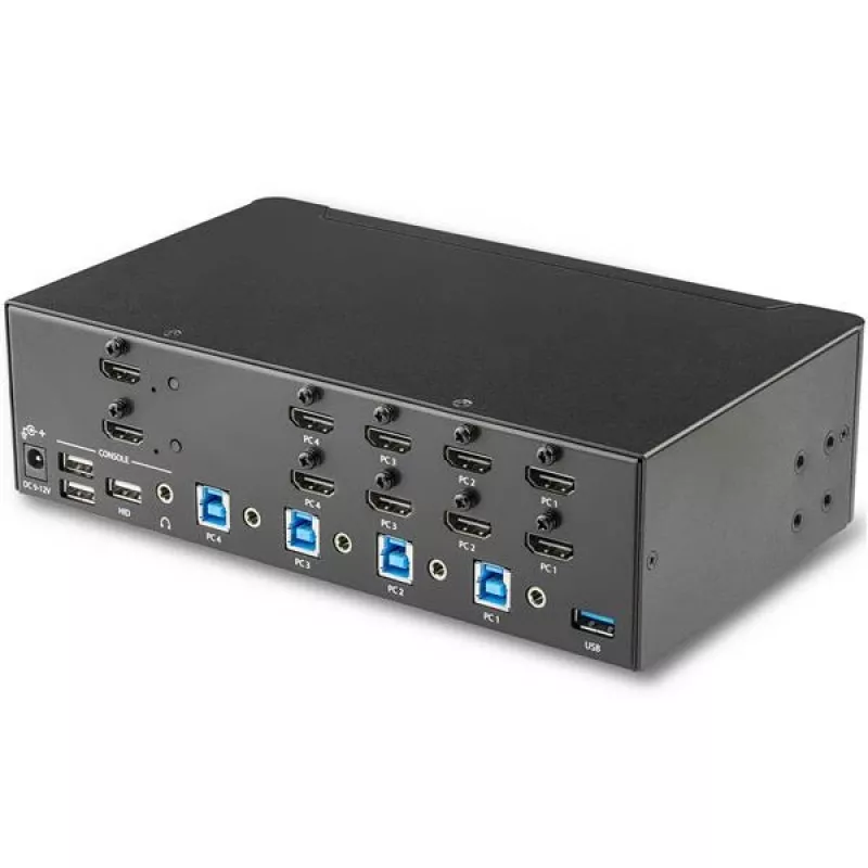 StarTech.com 4 prievadų HDMI KVM jungiklis - 4K 30Hz - dvigubas ekranas