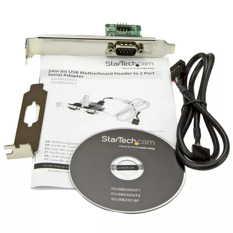 StarTech.com 24 colių vidinė USB pagrindinės plokštės jungtis prie nuosekliojo RS232 adapterio