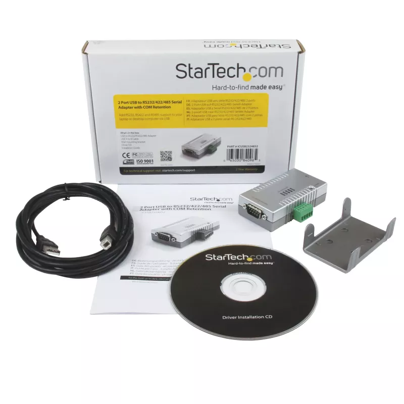 StarTech.com 2 prievadų USB į RS232 RS422 RS485 nuosekliosios sąsajos adapteris su COM išsaugojimu