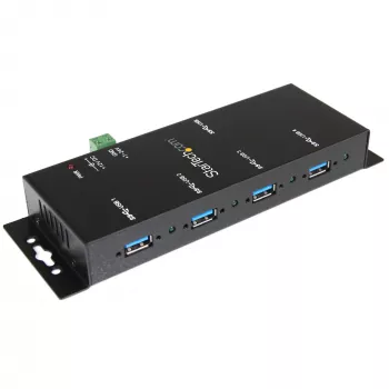 StarTech.com 4 prievadų pramoninis USB 3.0 šakotuvas su ESD apsauga~4 prievadų USB 3.0 šakotuvas - 5 Gbps - Metalinis pramoninis USB-A šakotuvas - Montuojamas ant sienos arba stalo USB duomenų šakotuvas - TAA reikalavimus atitinkantis USB plėtimo šakotuvas