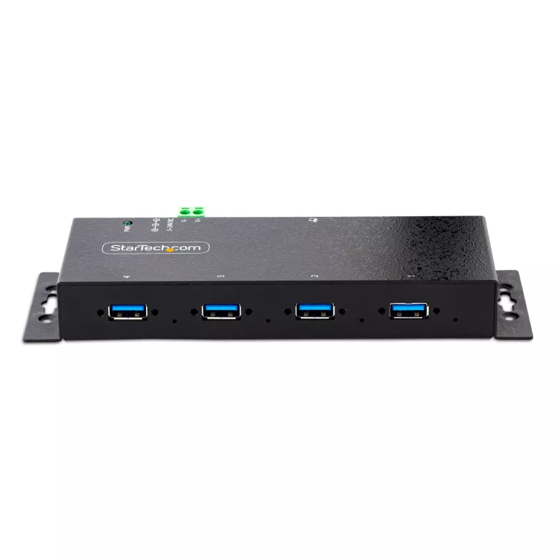 StarTech.com 4 prievadų pramoninis USB 3.0 šakotuvas su ESD apsauga~4 prievadų USB 3.0 šakotuvas - 5 Gbps - Metalinis pramoninis USB-A šakotuvas - Montuojamas ant sienos arba stalo USB duomenų šakotuvas - TAA reikalavimus atitinkantis USB plėtimo šakotuvas