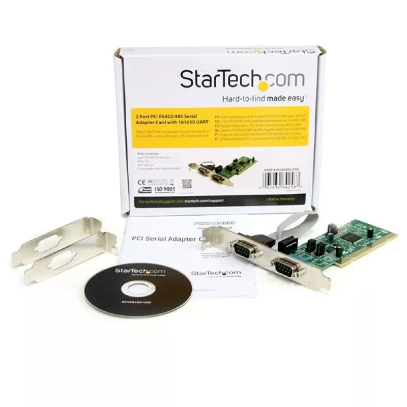 StarTech.com 2 prievadų PCI RS422/485 nuosekliojo prievado adapterio kortelė su 161050 UART