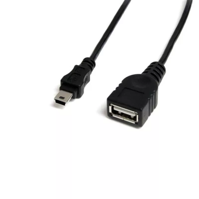 StarTech.com 1 pėdos Mini USB 2.0 laidas – USB A į Mini B kištukas/lizdas, 0,3 m, USB A, Mini-USB B, kištukas/lizdas, 0,48 Gbit/s, juodas
