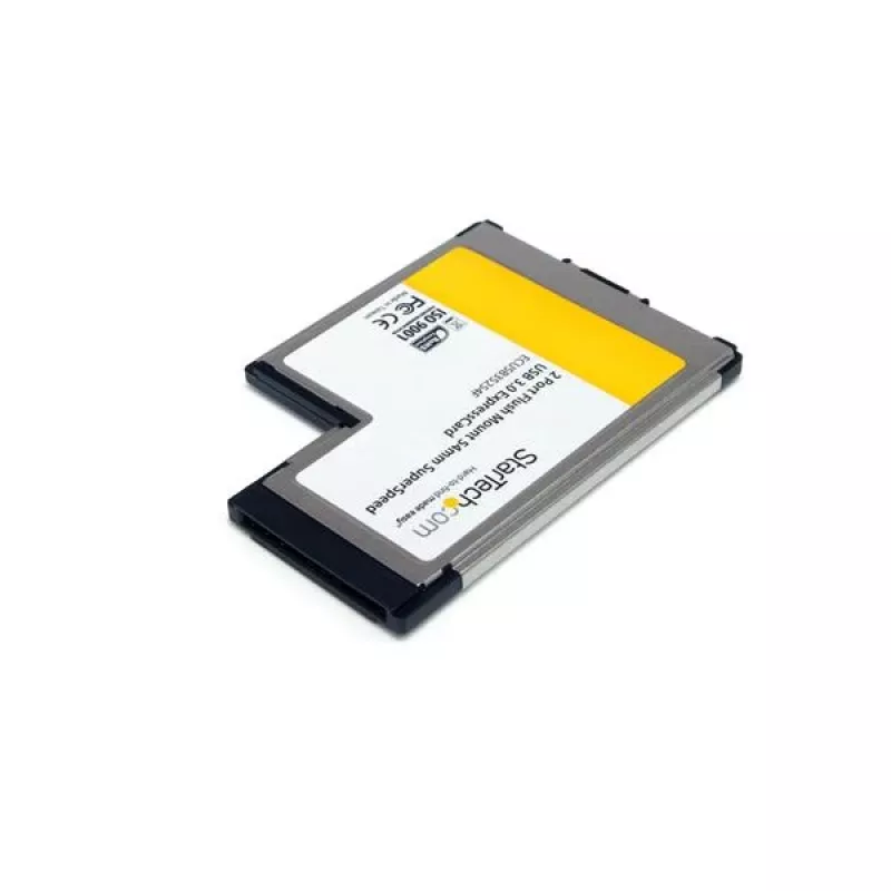 “StarTech.com” 2 prievadų lygiai įstatomas 54 mm „ExpressCard“ adapteris su „SuperSpeed USB 3.0“ ir UASP palaikymu