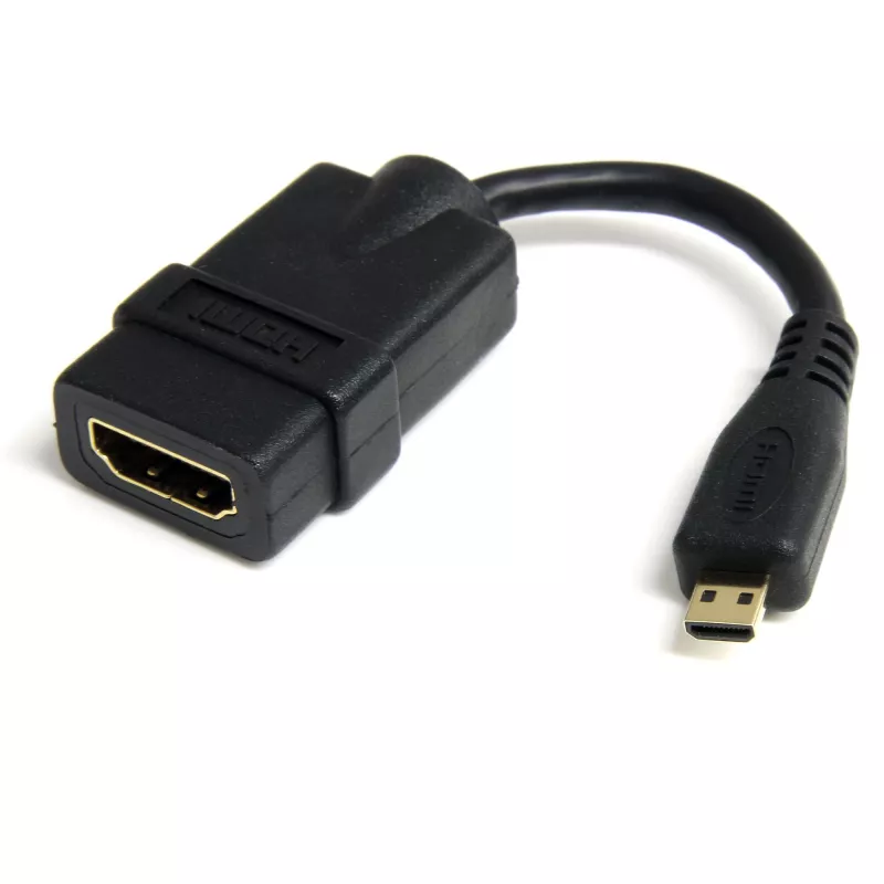StarTech.com Micro HDMI į HDMI adapteris – 4K 30Hz vaizdo – patvarus didelės spartos Micro HDMI Type-D į HDMI 1.4 keitiklis / kabelio adapterio raktas – Ultra HD HDMI monitoriai, televizoriai ir ekranai – M/F